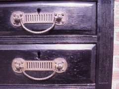 Collinson and Lock. An eight leg ebonised desk with a Makassar Ebony top. - Thumbnail 7