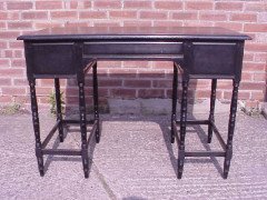 Collinson and Lock. An eight leg ebonised desk with a Makassar Ebony top. - Thumbnail 14