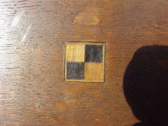 Leonard Wyburd for Liberty and Co. A rare Liberty and Co Arts and Crafts oak wall mirror/paper rack - Thumbnail 4