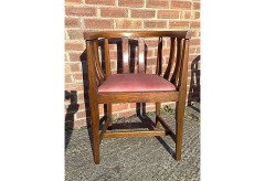 Gordon Russell. A set of six Cotswold School Arts and Crafts sculptured oak tub chairs - Thumbnail 3