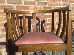 Gordon Russell. A set of six Cotswold School Arts and Crafts sculptured oak tub chairs - Thumbnail 6