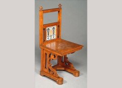 Dr Christopher Dresser. A Gothic Revival oak hall chair - Thumbnail 1