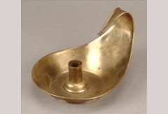 Dr Christopher Dresser for Perry Son and Co. A brass chamber candlestick - Thumbnail 1