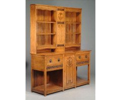 Wylie and Lochhead (attributed). A Glasgow School oak and inlaid dresser - Thumbnail 1