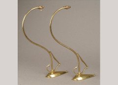 WAS Benson. A pair of brass picture wall light brackets - Thumbnail 1