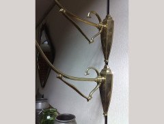 WAS Benson. A pair of brass picture wall light brackets - Thumbnail 3