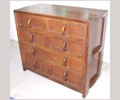 Ernest Barnsley. A highly important Cotswold School oak chest of drawers - Thumbnail 4