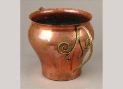 Birmingham Guild of Handicraft. A hammered copper jardiniere - Thumbnail 1