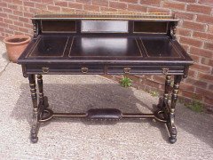 Bruce Talbert for Gillows. An important Aesthetic Movement ebonised desk - Thumbnail 4