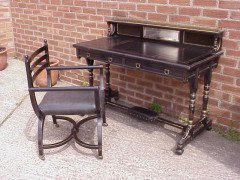 Bruce Talbert for Gillows. An important Aesthetic Movement ebonised desk - Thumbnail 5