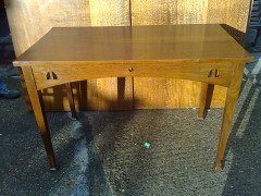 E A Taylor for Wylie and Lochhead. A top quality Glasgow School Arts and Crafts quarter sawn oak oblong table - Thumbnail 1