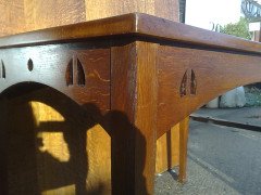 E A Taylor for Wylie and Lochhead. A top quality Glasgow School Arts and Crafts quarter sawn oak oblong table - Thumbnail 6