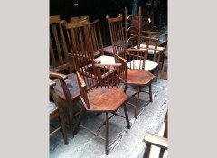 Liberty and Co. A pair of beech high comb back elbow chairs - Thumbnail 3