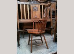 Liberty and Co. A pair of beech high comb back elbow chairs - Thumbnail 5