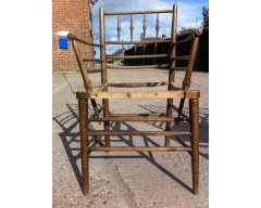 William Morris. A run of beech and oak Sussex chairs - Thumbnail 12
