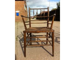 William Morris. A run of beech and oak Sussex chairs - Thumbnail 13