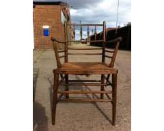 William Morris. A run of beech and oak Sussex chairs - Thumbnail 15