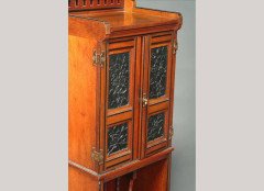 Marsh Jones and Cribb. A fine carved walnut and ebonised sheet music cabinet - Thumbnail 2