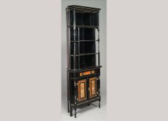 Daniel Cottier (attributed). An impressive Aesthetic Movement ebonised cabinet for semi-fixing - Thumbnail 1