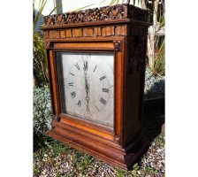 An important Gothic Revival oak bracket clock from Middlesex Guildhall in Parliament Square London - Thumbnail 1