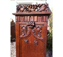 An important Gothic Revival oak bracket clock from Middlesex Guildhall in Parliament Square London - Thumbnail 19