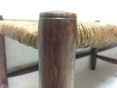 Edward Gardiner. A high quality hand crafted oak and rush seated double stool - Thumbnail 4
