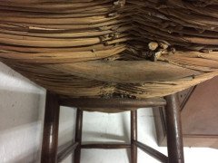 Edward Gardiner. A high quality hand crafted oak and rush seated double stool - Thumbnail 5