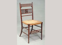 H W Batley. A mahogany and split cane side chair - Thumbnail 1
