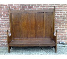 Edgar Wood. A stunning and pure Arts and Crafts oak settle - Thumbnail 2