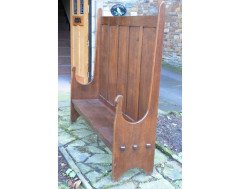 Edgar Wood. A stunning and pure Arts and Crafts oak settle - Thumbnail 4