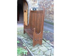 Edgar Wood. A stunning and pure Arts and Crafts oak settle - Thumbnail 5