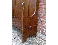 Edgar Wood. A stunning and pure Arts and Crafts oak settle - Thumbnail 7