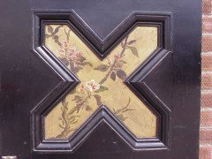 Dr Christopher Dresser (attributed). An ebonised music cabinet, with six painted panels attributed to Moyr Smith - Thumbnail 9