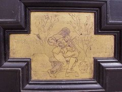 Dr Christopher Dresser (attributed). An ebonised music cabinet, with six painted panels attributed to Moyr Smith - Thumbnail 10