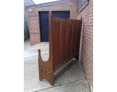 Edgar Wood. A stunning and pure Arts and Crafts oak settle - Thumbnail 12