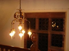 WAS Benson. A fantastic Arts and Crafts copper chandelier - Thumbnail 2