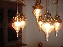WAS Benson. A fantastic Arts and Crafts copper chandelier - Thumbnail 4