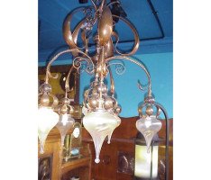WAS Benson. A fantastic Arts and Crafts copper chandelier - Thumbnail 6