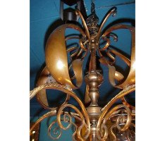 WAS Benson. A fantastic Arts and Crafts copper chandelier - Thumbnail 11