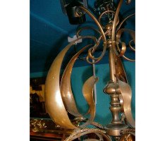 WAS Benson. A fantastic Arts and Crafts copper chandelier - Thumbnail 12