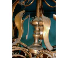 WAS Benson. A fantastic Arts and Crafts copper chandelier - Thumbnail 13