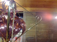 WAS Benson. An outstanding and extremely rare Arts and Crafts copper and brass chandelier - Thumbnail 6