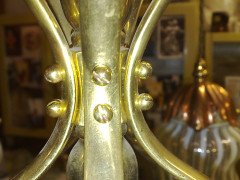 WAS Benson. An outstanding and extremely rare Arts and Crafts copper and brass chandelier - Thumbnail 7