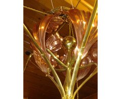 WAS Benson. An outstanding and extremely rare Arts and Crafts copper and brass chandelier - Thumbnail 9
