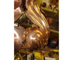 WAS Benson. An outstanding and extremely rare Arts and Crafts copper and brass chandelier - Thumbnail 11