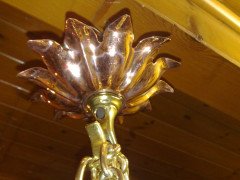 WAS Benson. An outstanding and extremely rare Arts and Crafts copper and brass chandelier - Thumbnail 17