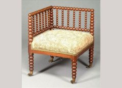 Morris and Co (attributed). An oak bobbin turned corner chair in the manner of Phillip Webb - Thumbnail 1