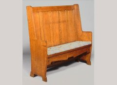 E A Taylor. An oak panelled settle - Thumbnail 1