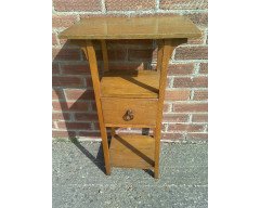E W Godwin for William Watt. A rare and important Anglo-Japanese golden oak sidetable - Thumbnail 1