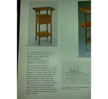 E W Godwin for William Watt. A rare and important Anglo-Japanese golden oak sidetable - Thumbnail 7